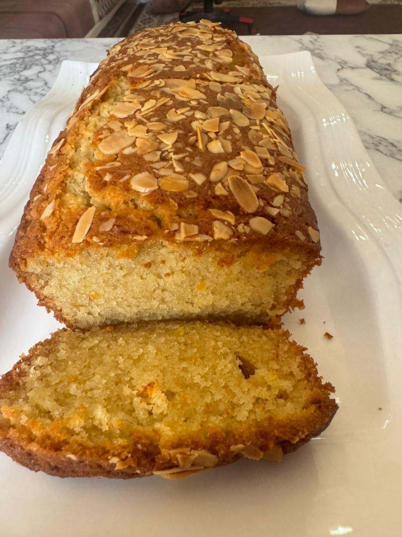 Orange almond loaf sliced